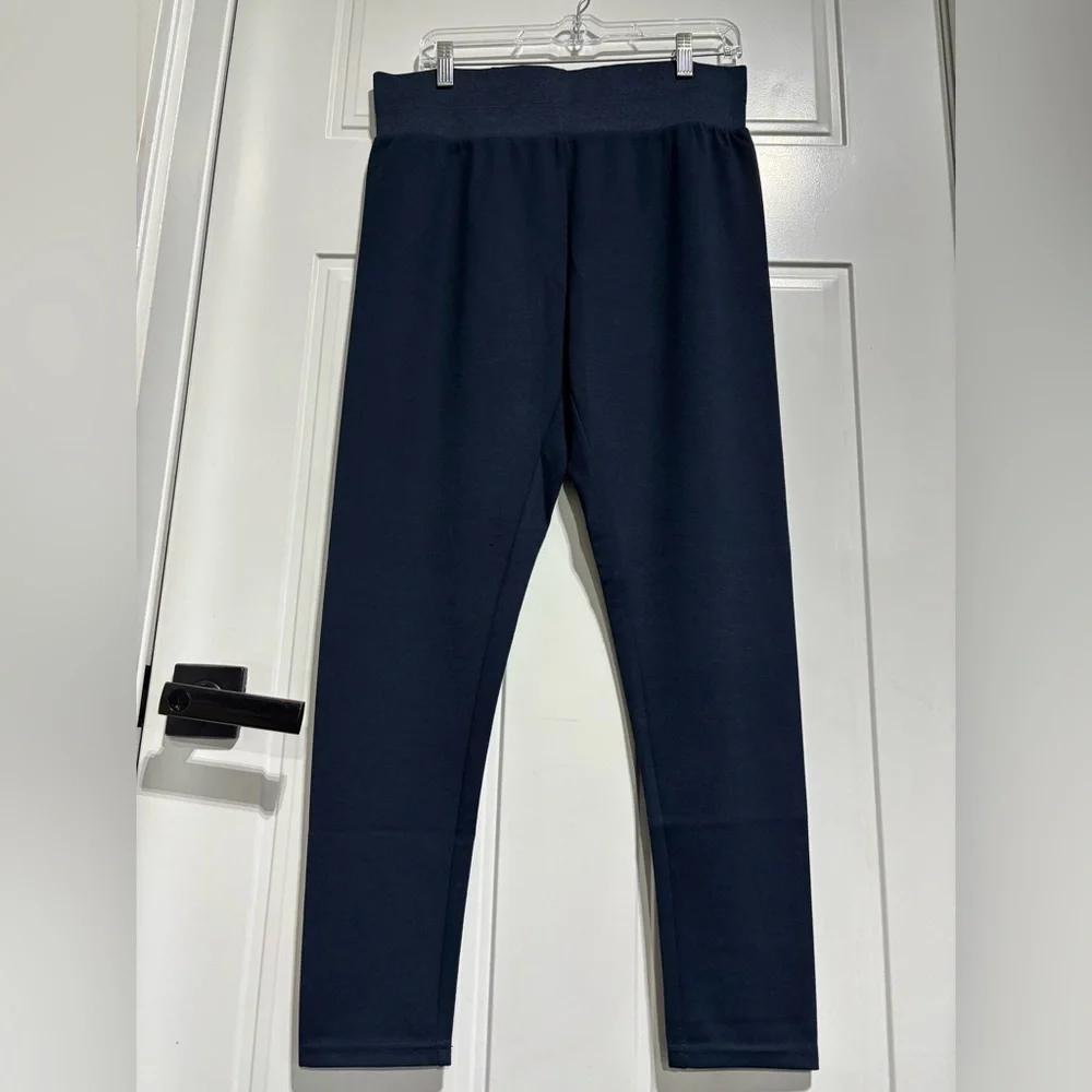 INC High Rise wide smoothing waistband,stretch skinny leg,navy blue